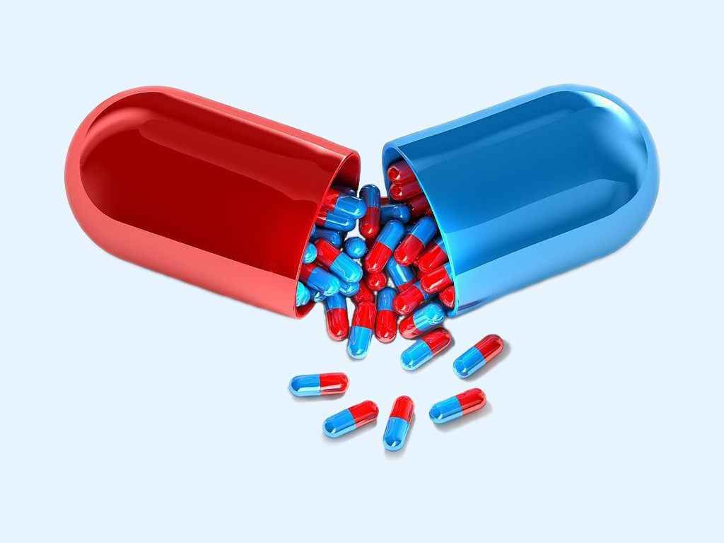 Capsules within a large capsule image