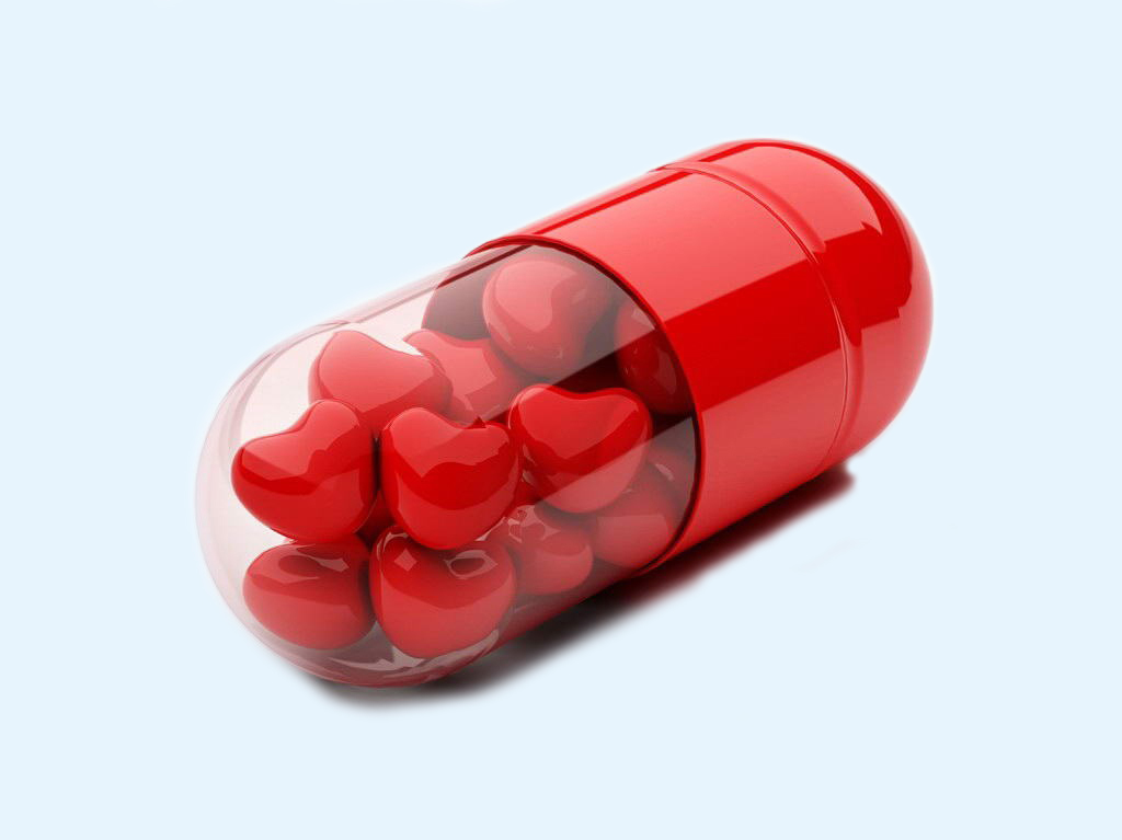 Pill full of hearts image